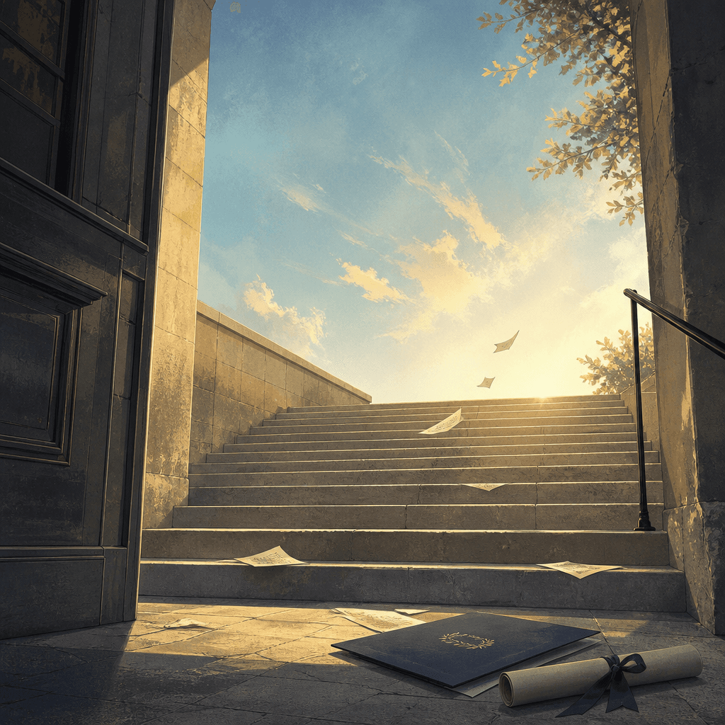 Cover: Nils’ Uni-Abschluss – Die Treppe in die Freiheit von Ela